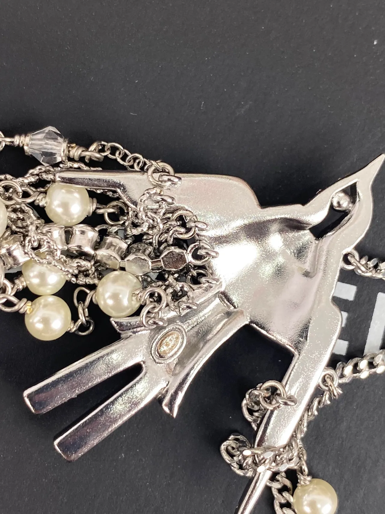 Chanel Bird Pendant Pearl and Crystal Fringe Necklace 3