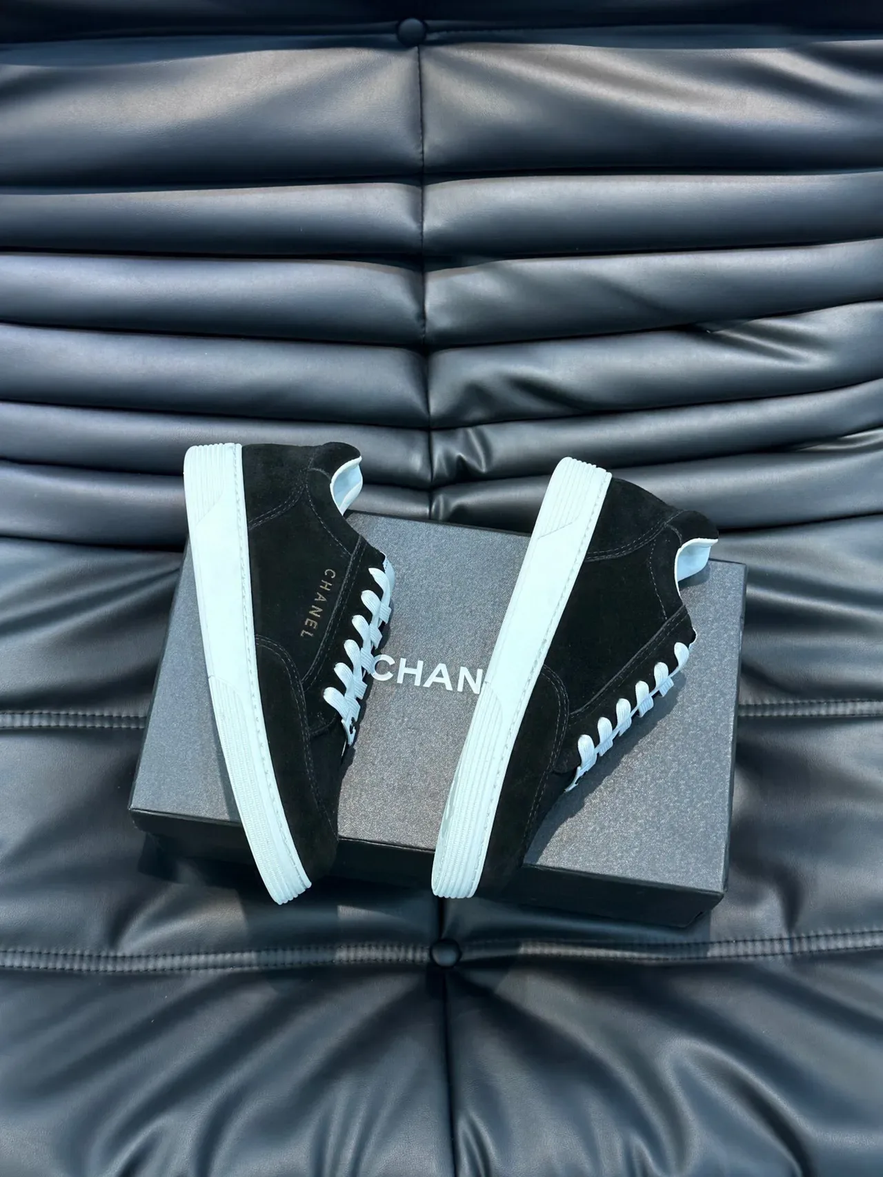 Chanel Black Suede Lifestyle Sneakers 4