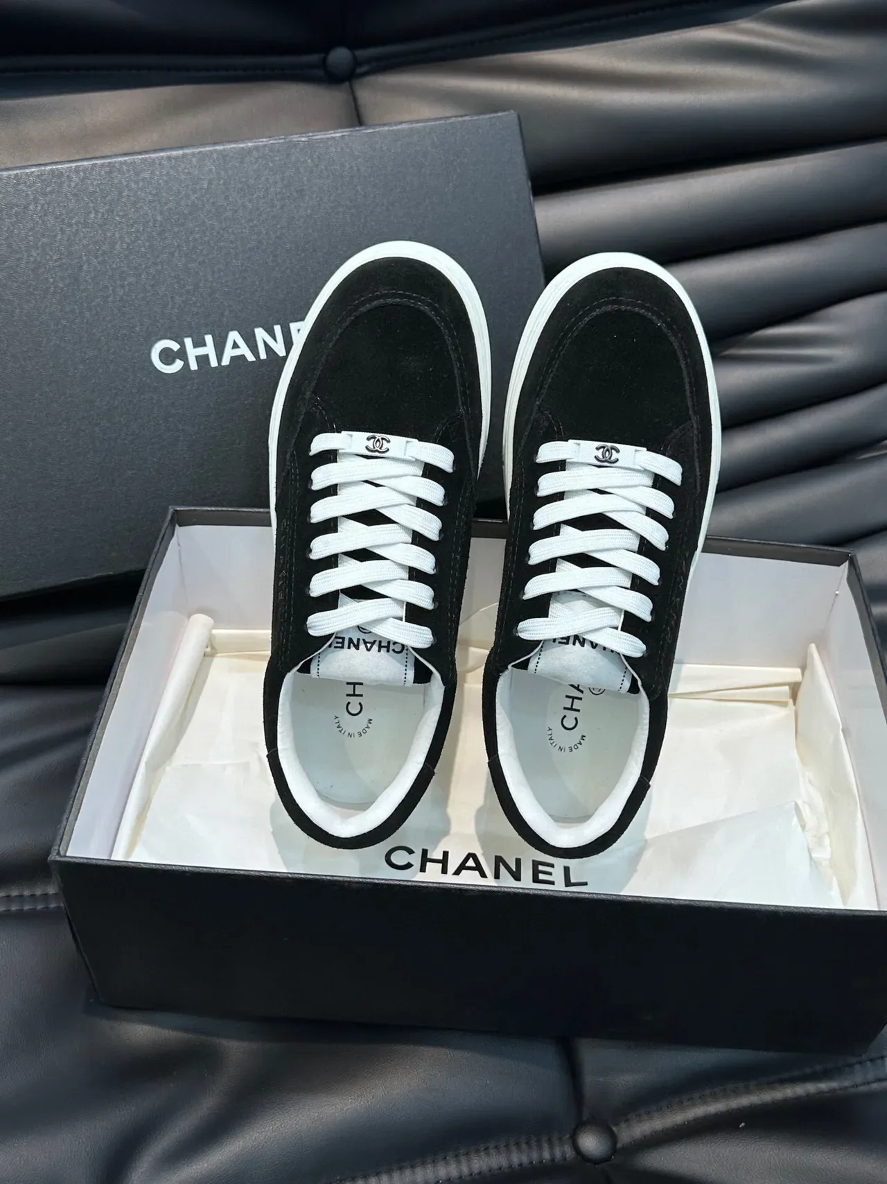 Chanel Black Suede Lifestyle Sneakers 5