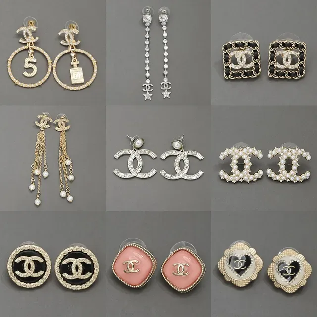 Chanel CC Logo Pearl and Crystal Earrings 2