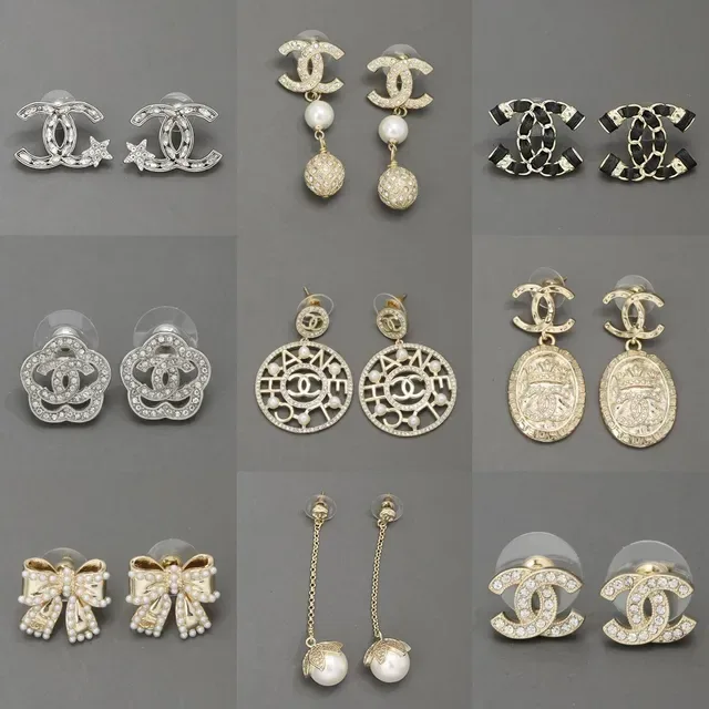 Chanel CC Logo Pearl and Crystal Earrings 5