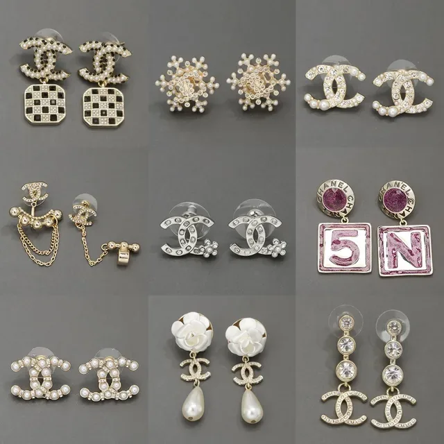 Chanel CC Logo Pearl and Crystal Earrings 6
