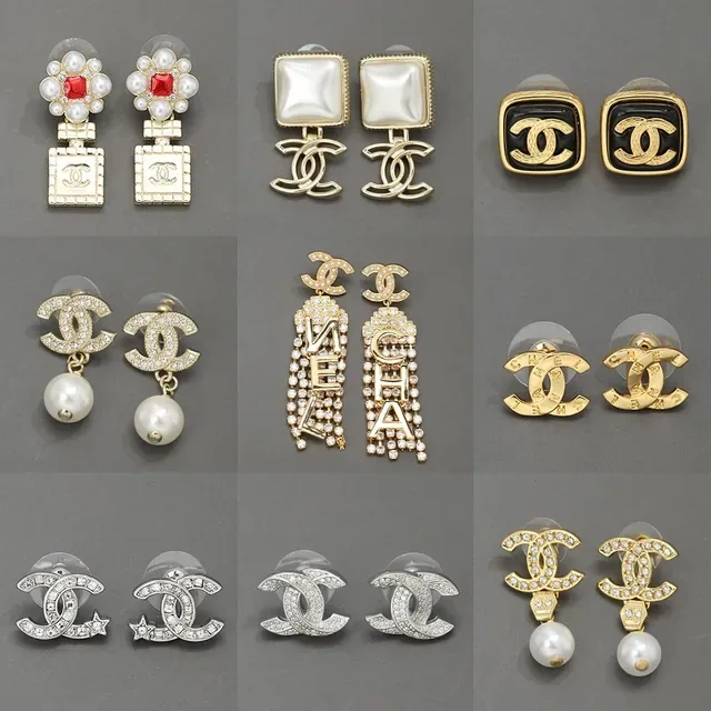 Chanel CC Logo Pearl and Crystal Earrings 7