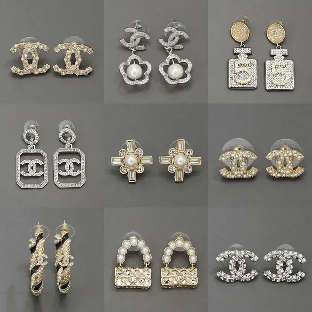 Chanel CC Logo Pearl and Crystal Earrings 9
