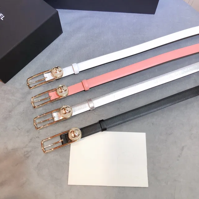 Chanel CC Pearl Belt White Gold Smooth Hardware Leather Belt 6