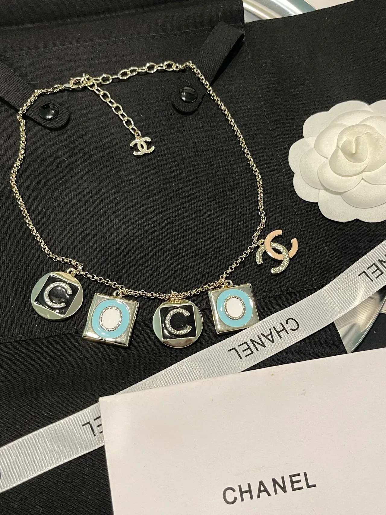 Chanel Coco Charm Enamel Necklace 7