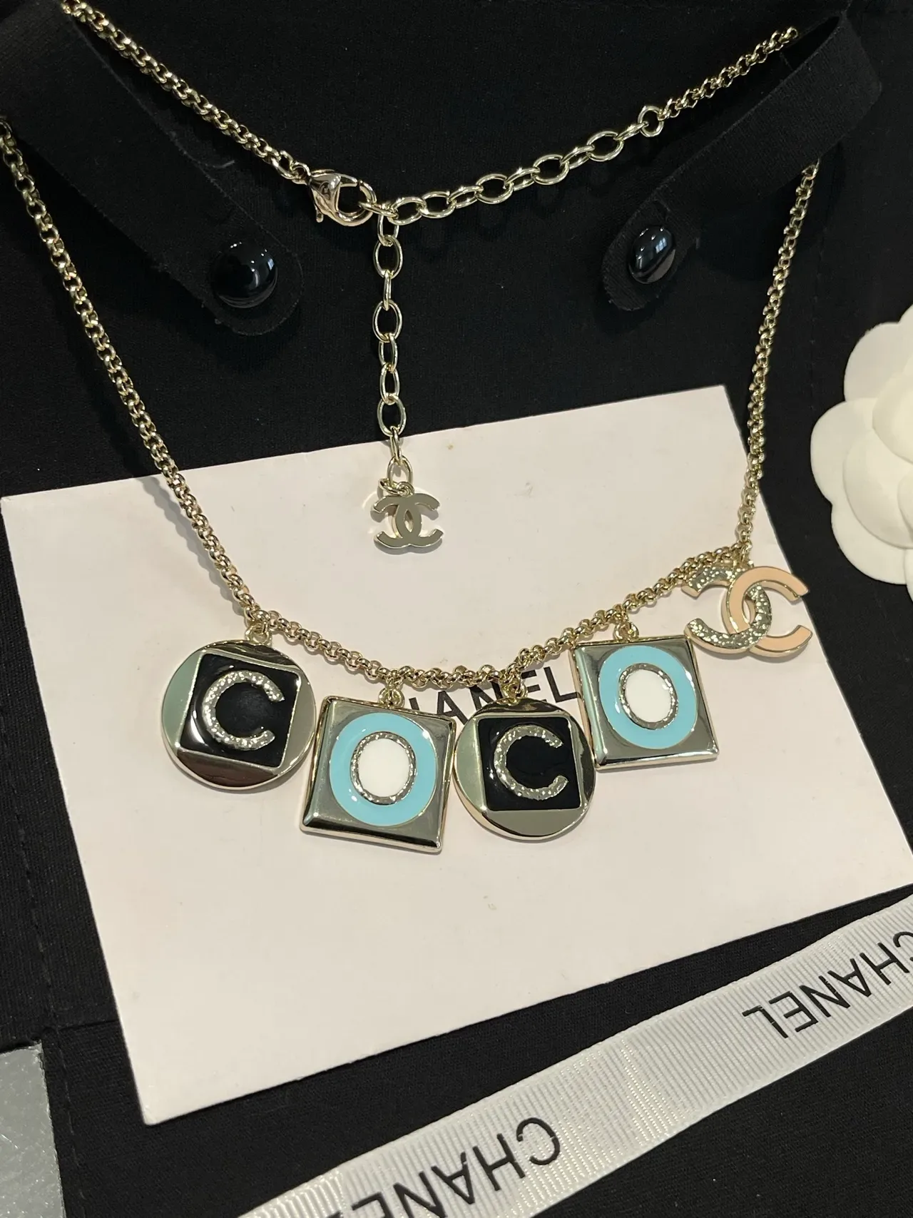 Chanel Coco Charm Enamel Necklace 9