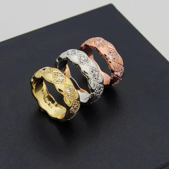 Chanel Coco Crush Quilted Diamond Pavé Rose Gold Ring 2