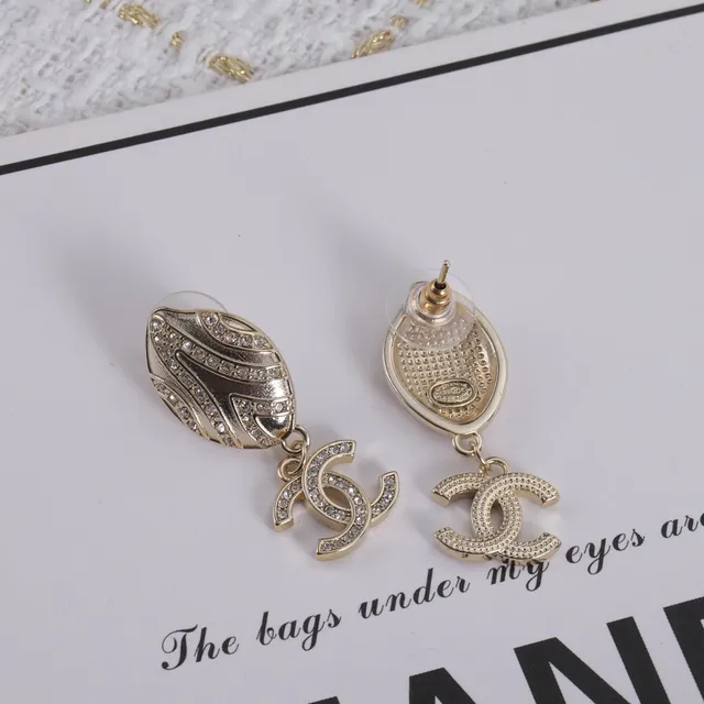 Chanel Crystal Leaf Drop Earrings 6