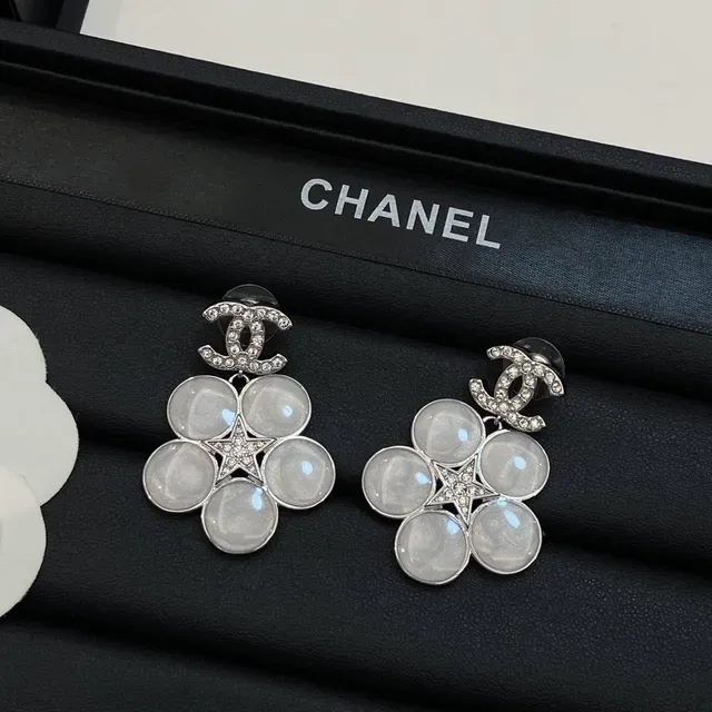 Chanel Floral Cluster Cabochon Earrings 2