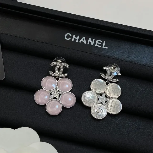 Chanel Floral Cluster Cabochon Earrings 3