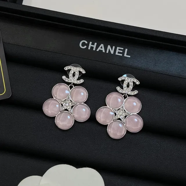 Chanel Floral Cluster Cabochon Earrings 4
