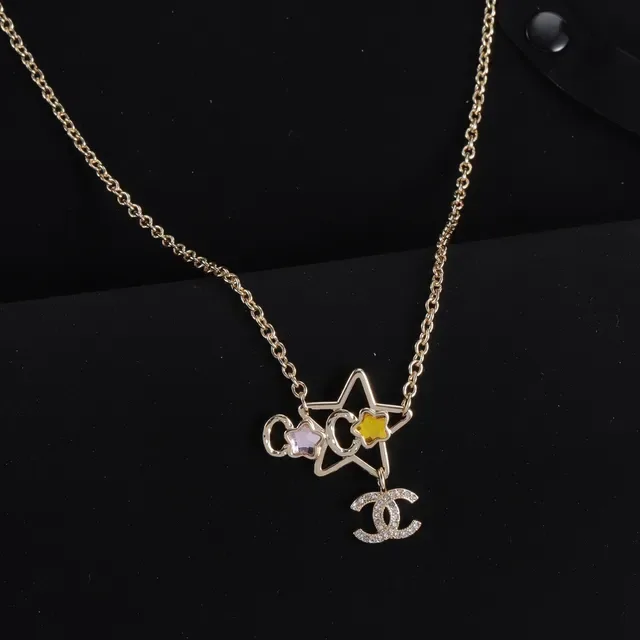 Chanel Gold Multicolor Chain Interlocking CC Charms Necklace 5