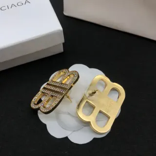 Chanel 金色透明水晶镶嵌耳环