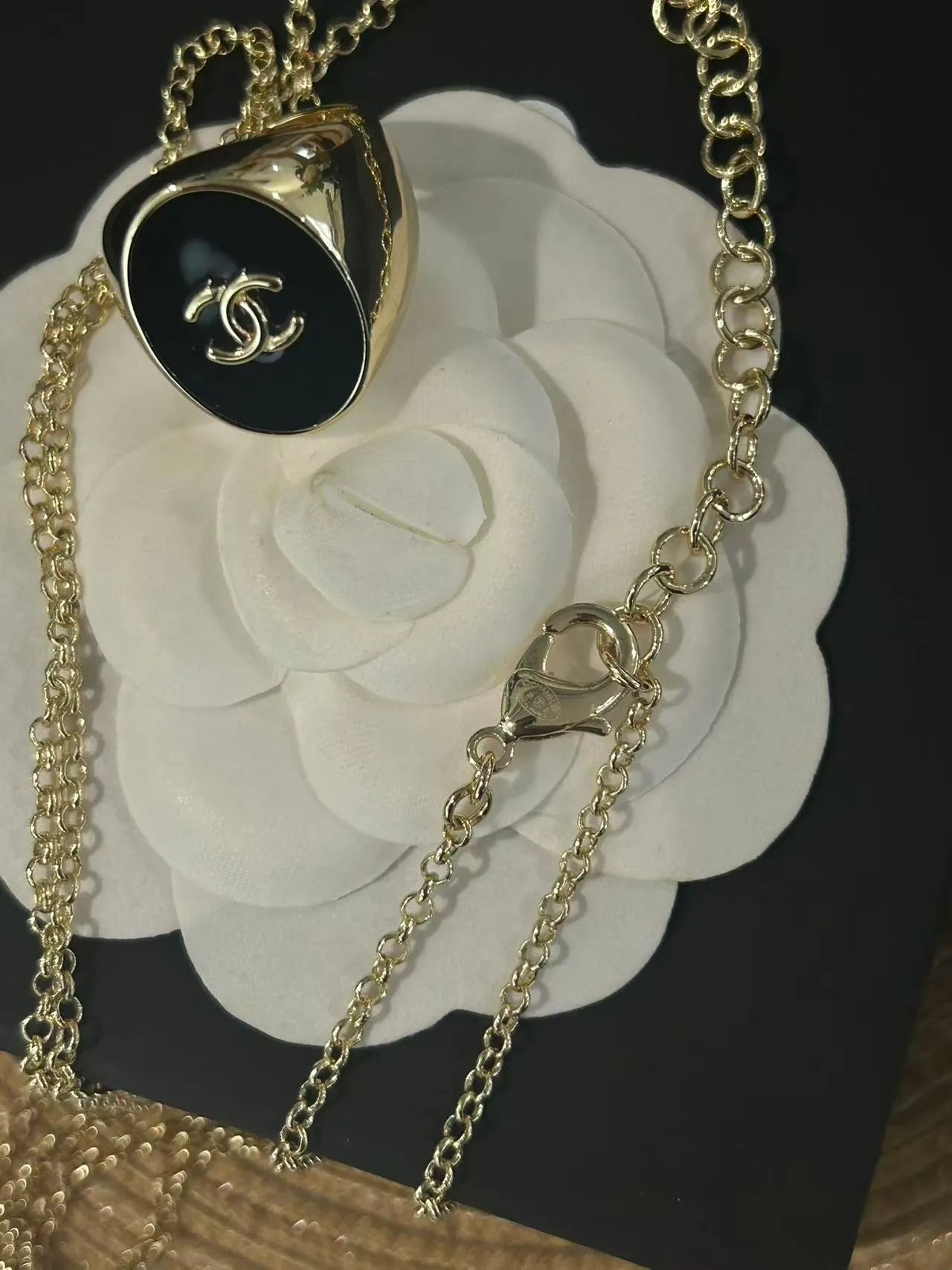 Chanel Layered Gold-Tone Asymmetrical Pendant Necklaces 2