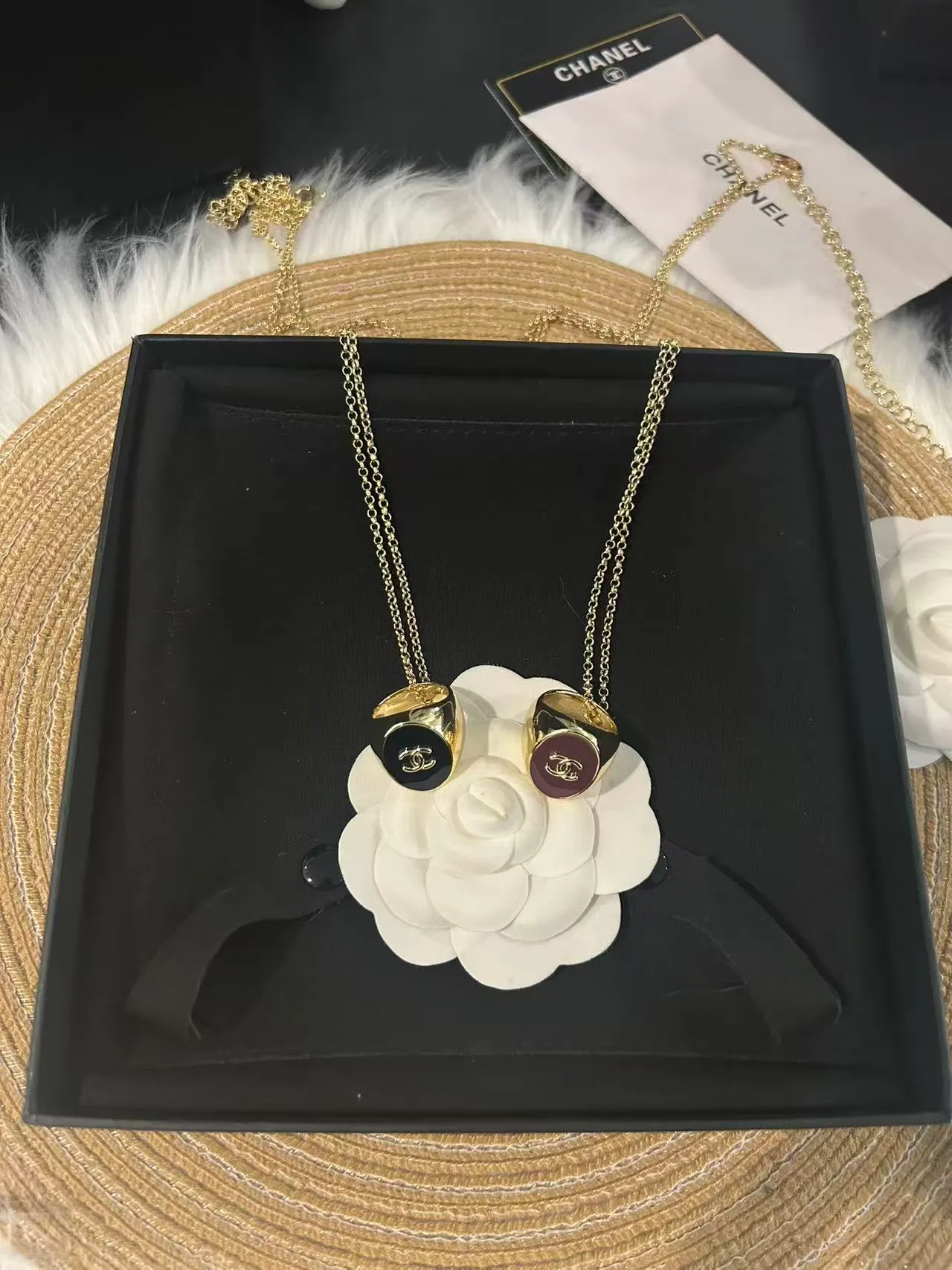 Chanel Layered Gold-Tone Asymmetrical Pendant Necklaces 4