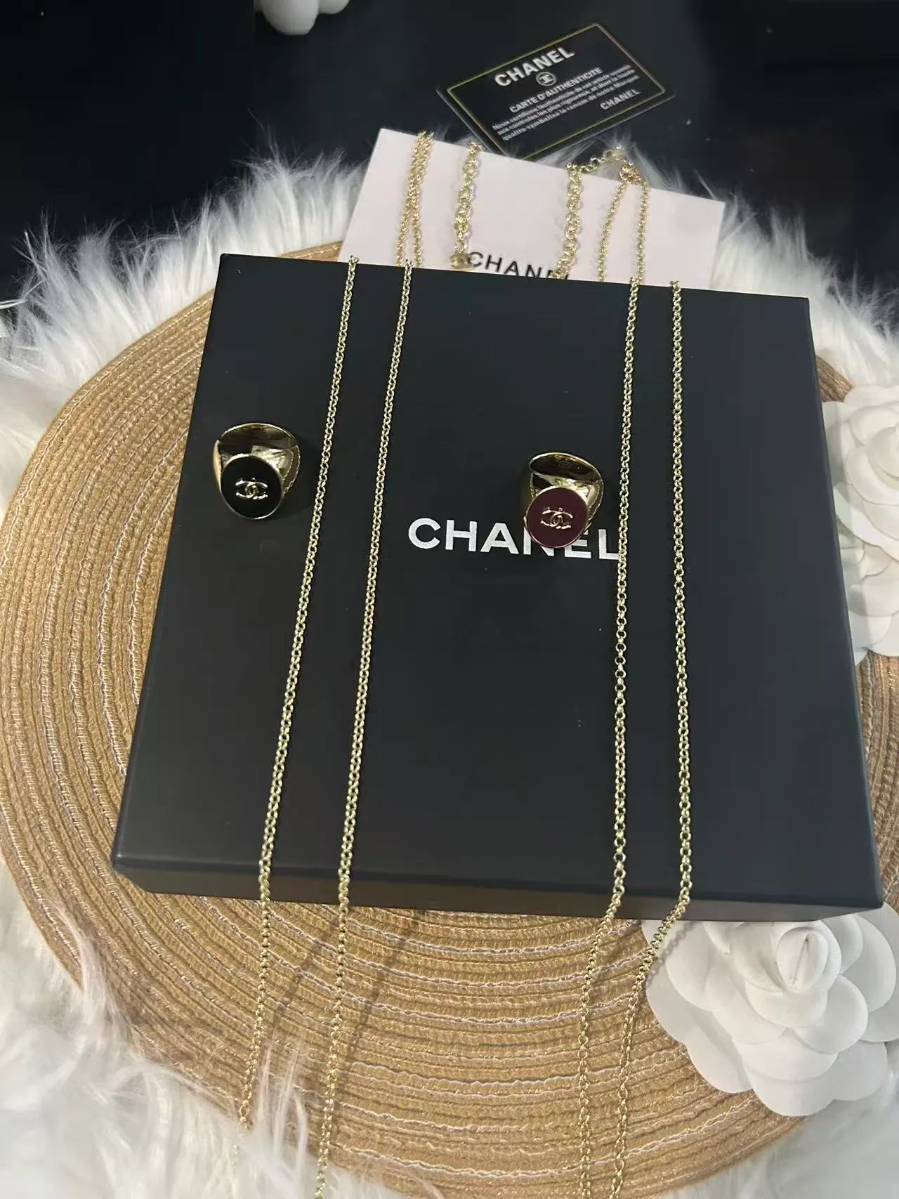 Chanel Layered Gold-Tone Asymmetrical Pendant Necklaces 5