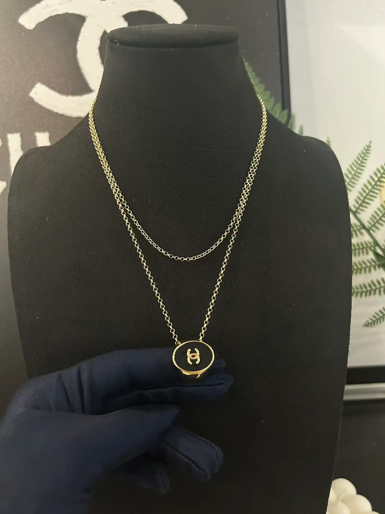 Chanel Layered Gold-Tone Asymmetrical Pendant Necklaces 6