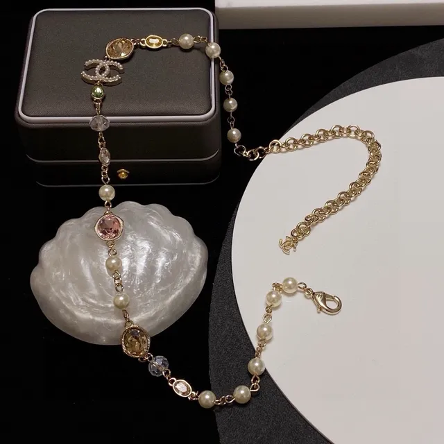 Chanel Pearl and Gemstone CC Logo Necklace 4