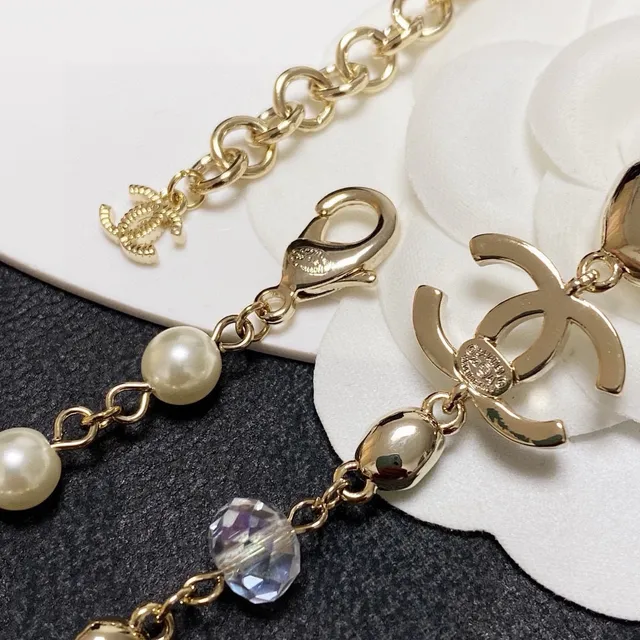 Chanel Pearl and Gemstone CC Logo Necklace 5