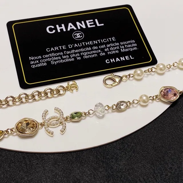 Chanel Pearl and Gemstone CC Logo Necklace 7