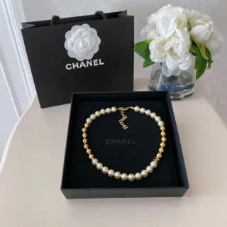 Chanel Pearl and Gold-Tone Beaded Necklace