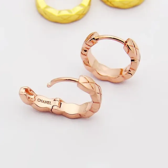 Chanel Quilted Geometric Hinged Hoop Earring 2