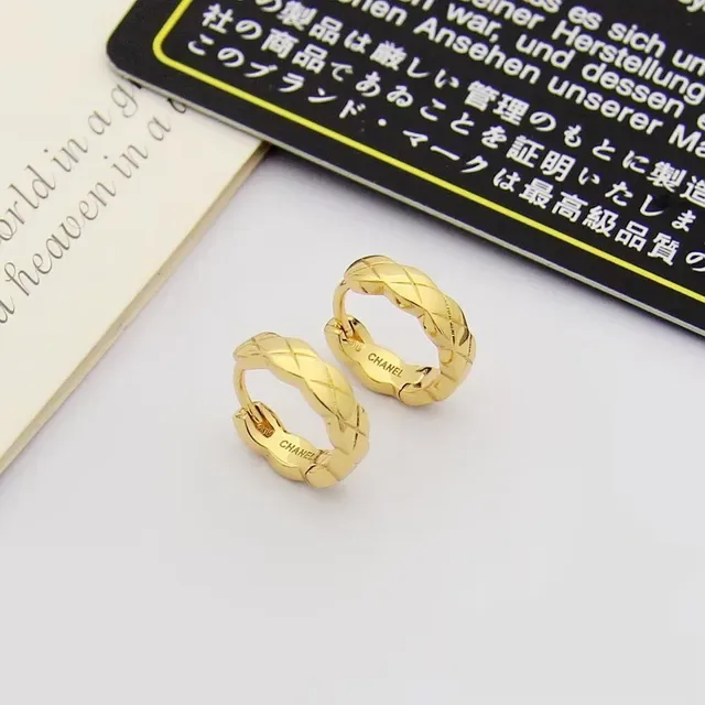 Chanel Quilted Geometric Hinged Hoop Earring 6