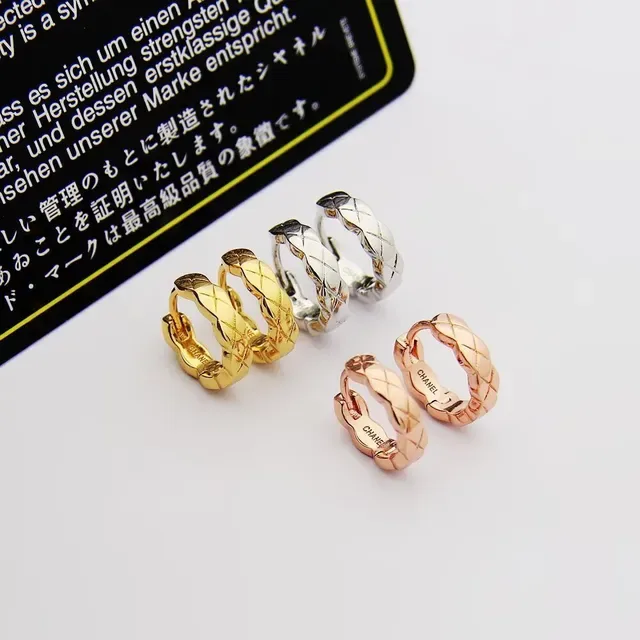 Chanel Quilted Geometric Hinged Hoop Earring 7