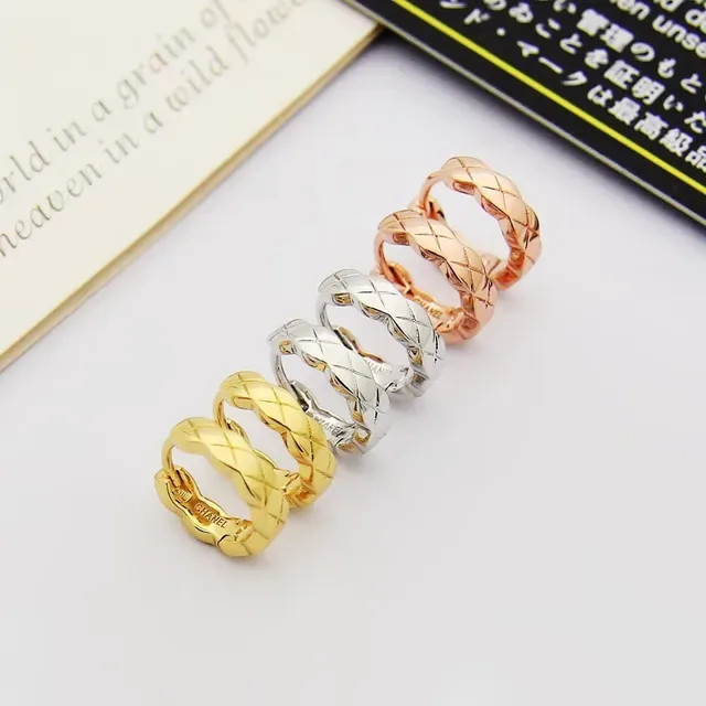 Chanel Quilted Geometric Hinged Hoop Earring 8