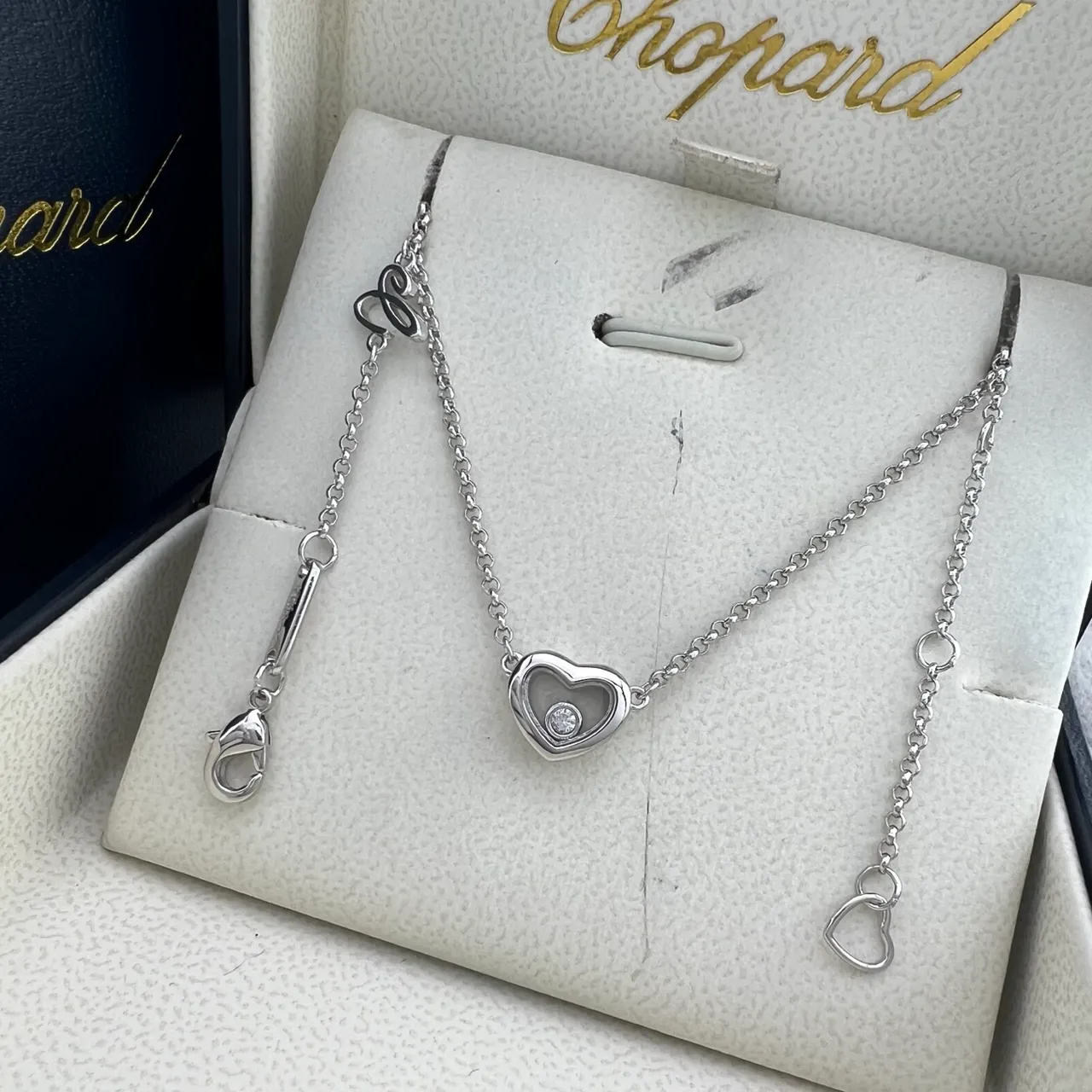Chopard Happy Hearts Colliers avec pendentif en forme de cœur en or rose et or blanc 4