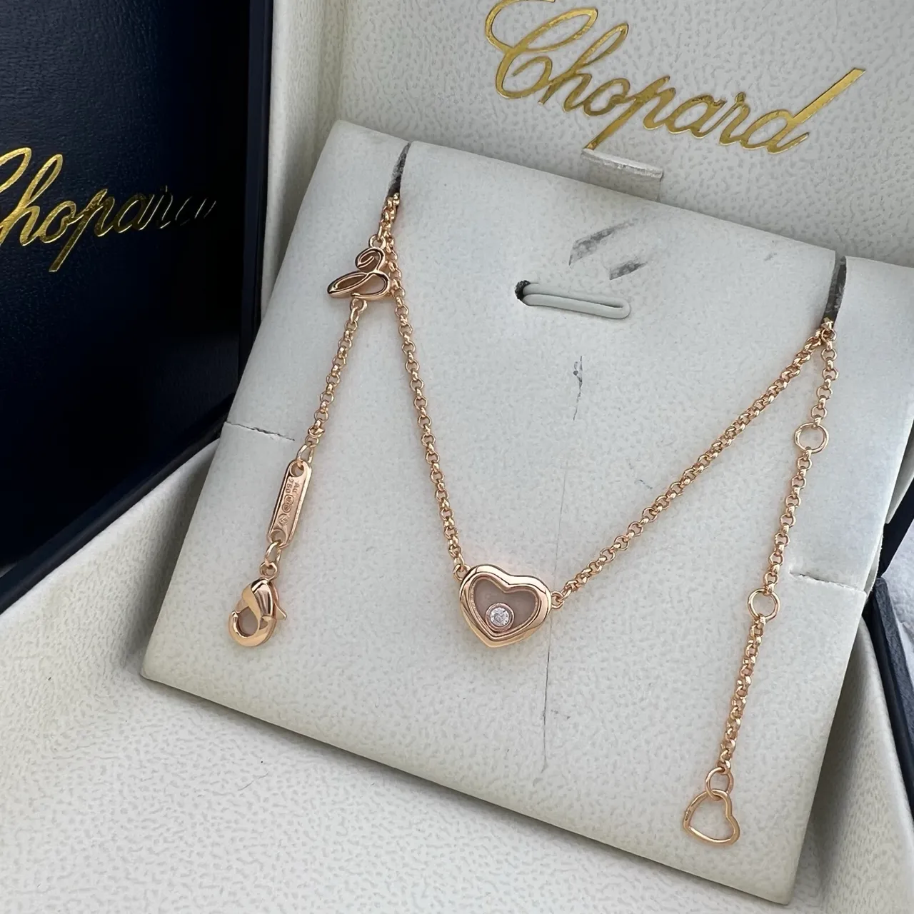 Chopard Happy Hearts Colliers avec pendentif en forme de cœur en or rose et or blanc 5