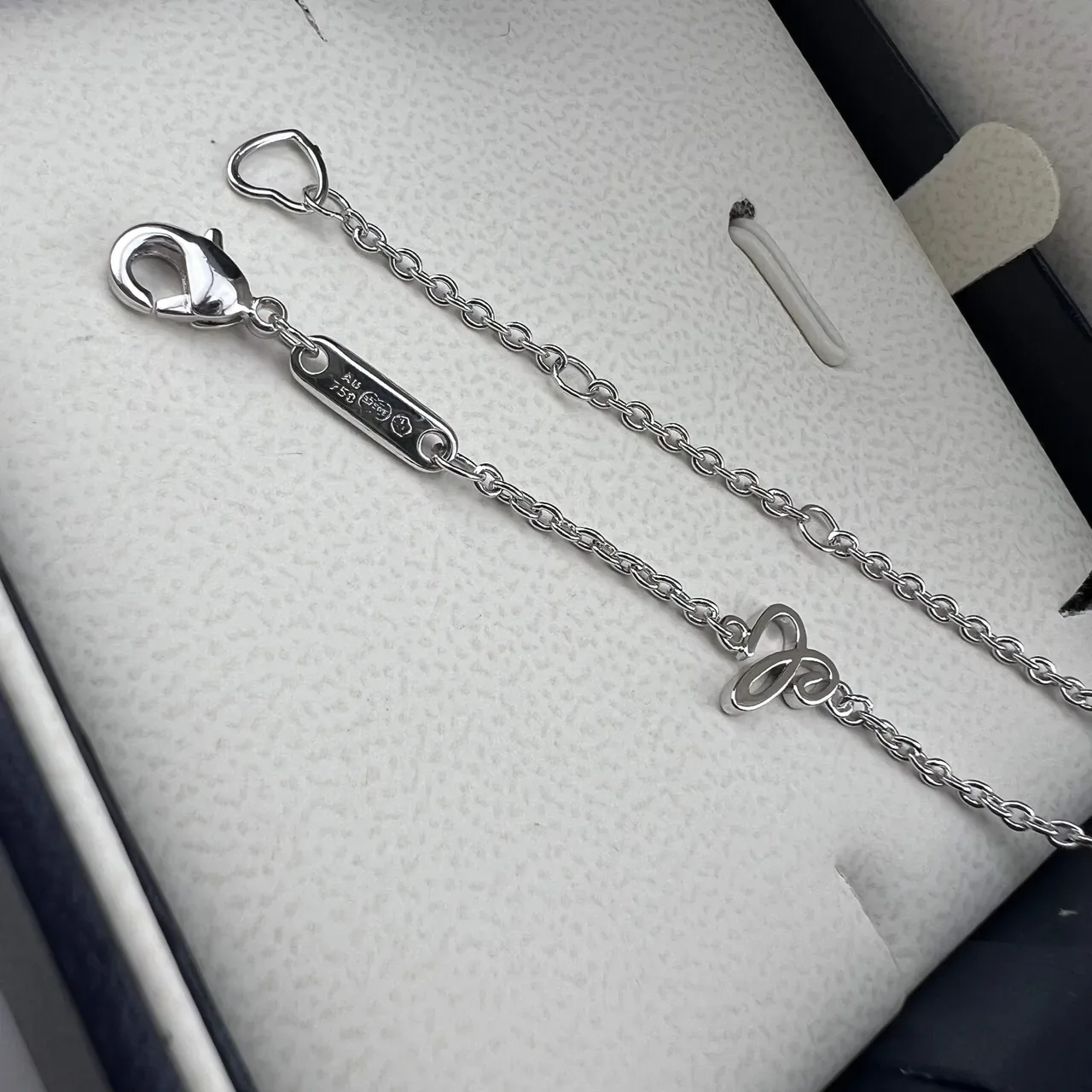 Chopard White Gold Cross Pendant Enamel-Filled Necklace 2
