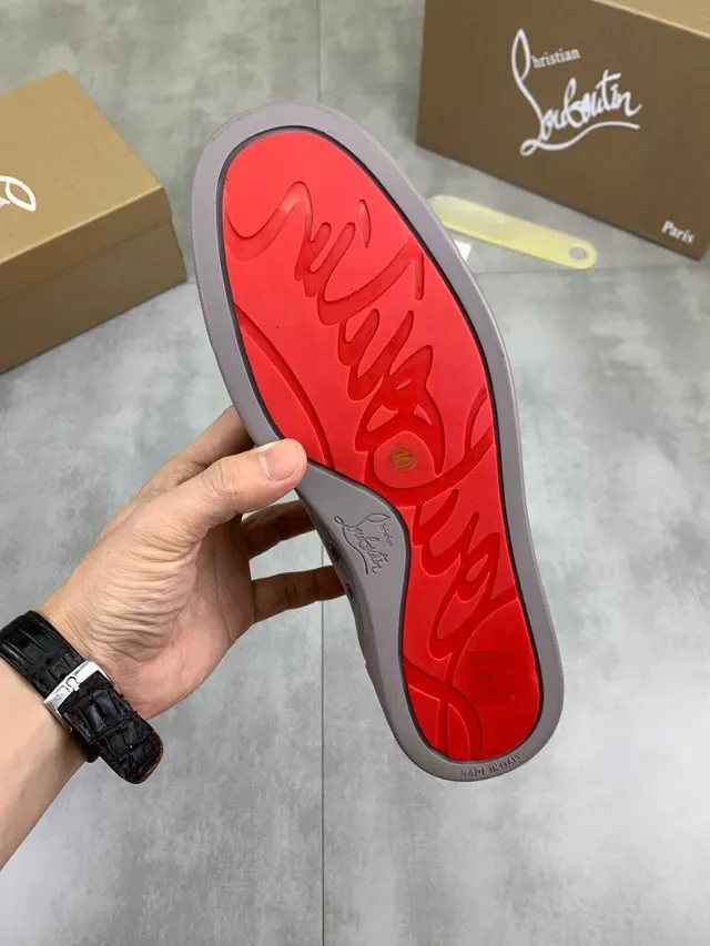 Christian Louboutin Gray Suede Low-Top Lace-Up Sneakers 2