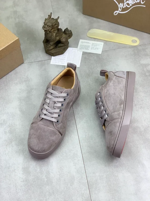 Christian Louboutin Gray Suede Low-Top Lace-Up Sneakers 5