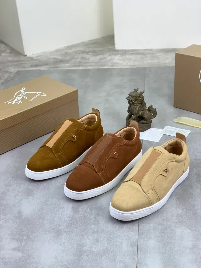 Christian Louboutin Suede Slip-On White Sole Lifestyle Sneakers 6