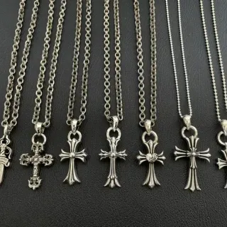 Chrome Hearts Cross and Dagger Silver Gothic Ornate Necklace