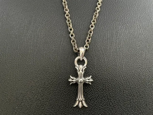 Chrome Hearts Cross and Dagger Silver Gothic Ornate Necklace 5