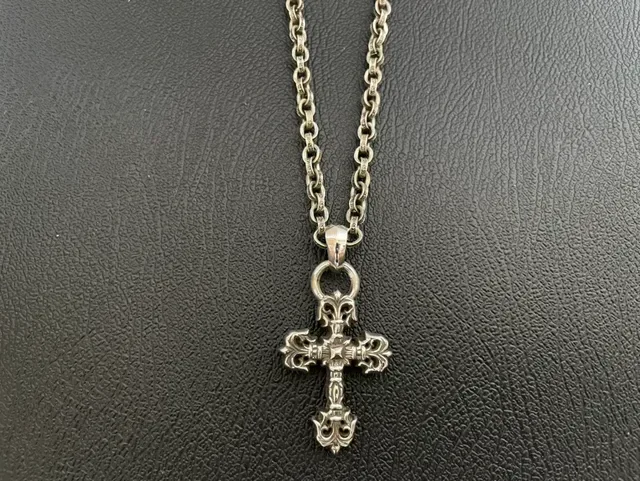 Chrome Hearts Cross and Dagger Silver Gothic Ornate Necklace 7