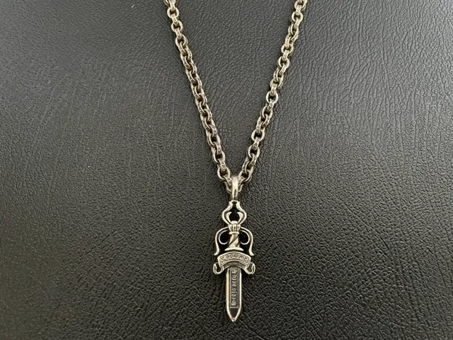 Chrome Hearts Cross and Dagger Silver Gothic Ornate Necklace 8