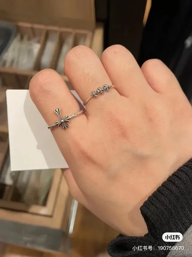 Chrome Hearts Cross Flower Silver Ring 3