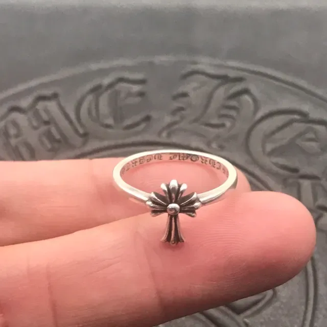 Chrome Hearts Cross Flower Silver Ring 6