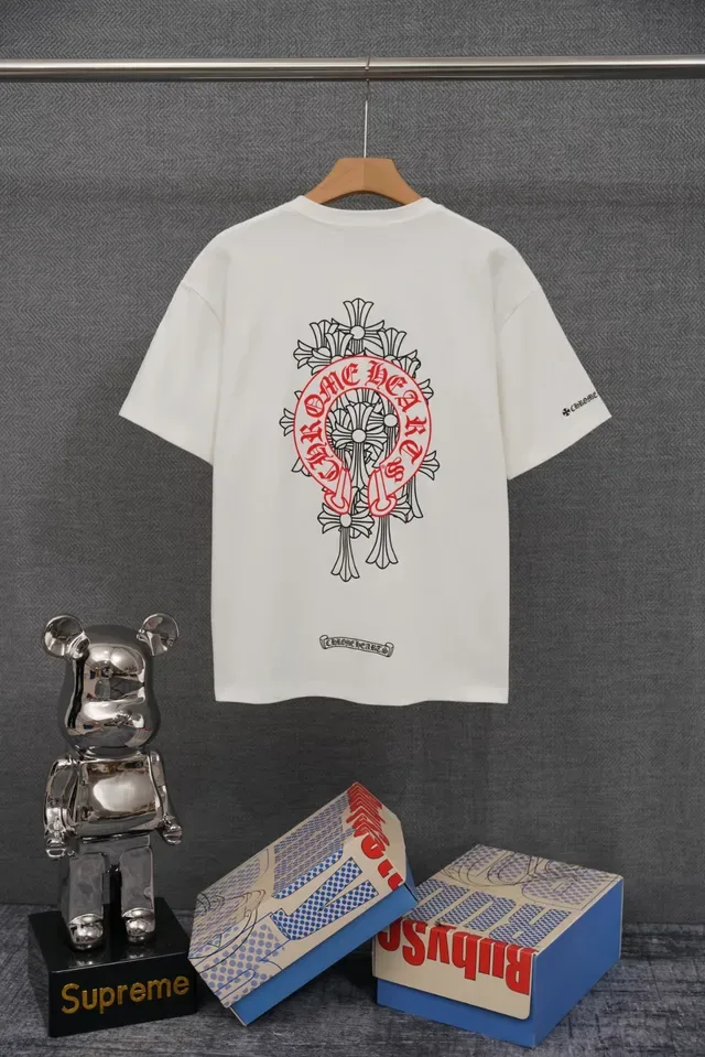 Chrome Hearts Embroidered Horseshoe Logo Off-White T-Shirt 3