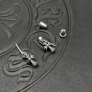 Chrome Hearts Boucles d'oreilles Argent Or en forme de croix hardware boulonné 7