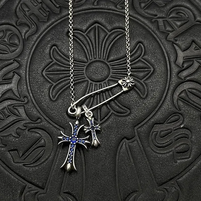 Chrome Hearts Silver Pink Gothic Ornate Necklace 3