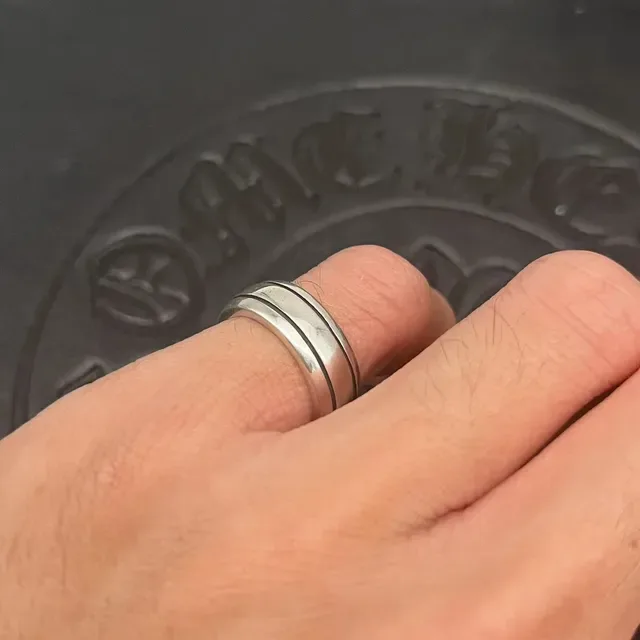 Chrome Hearts Silver Triple-Layer Rotating Spinner Ring 3