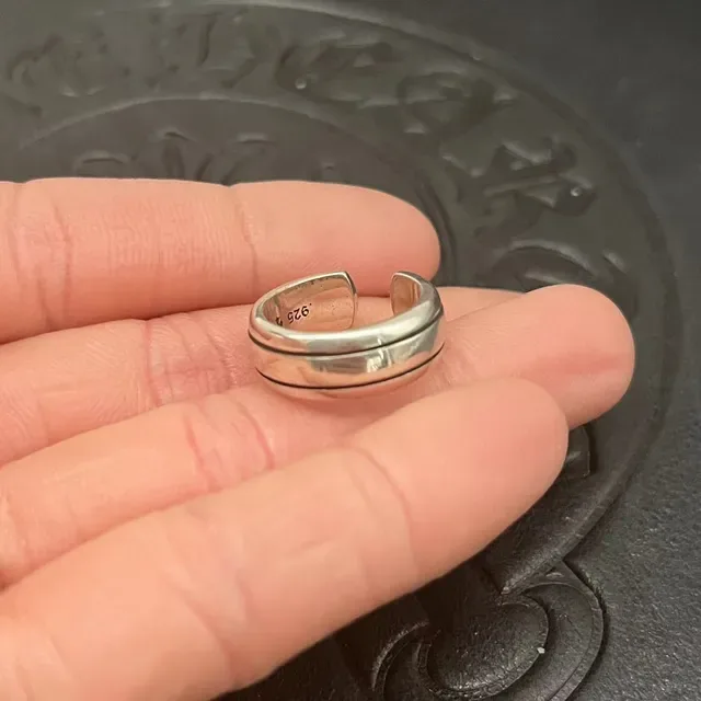 Chrome Hearts Silver Triple-Layer Rotating Spinner Ring 4