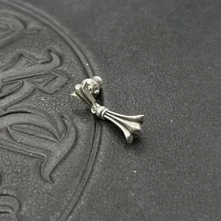 Chrome Hearts Brincos Borla Metal Prateado Floral Estampado 5