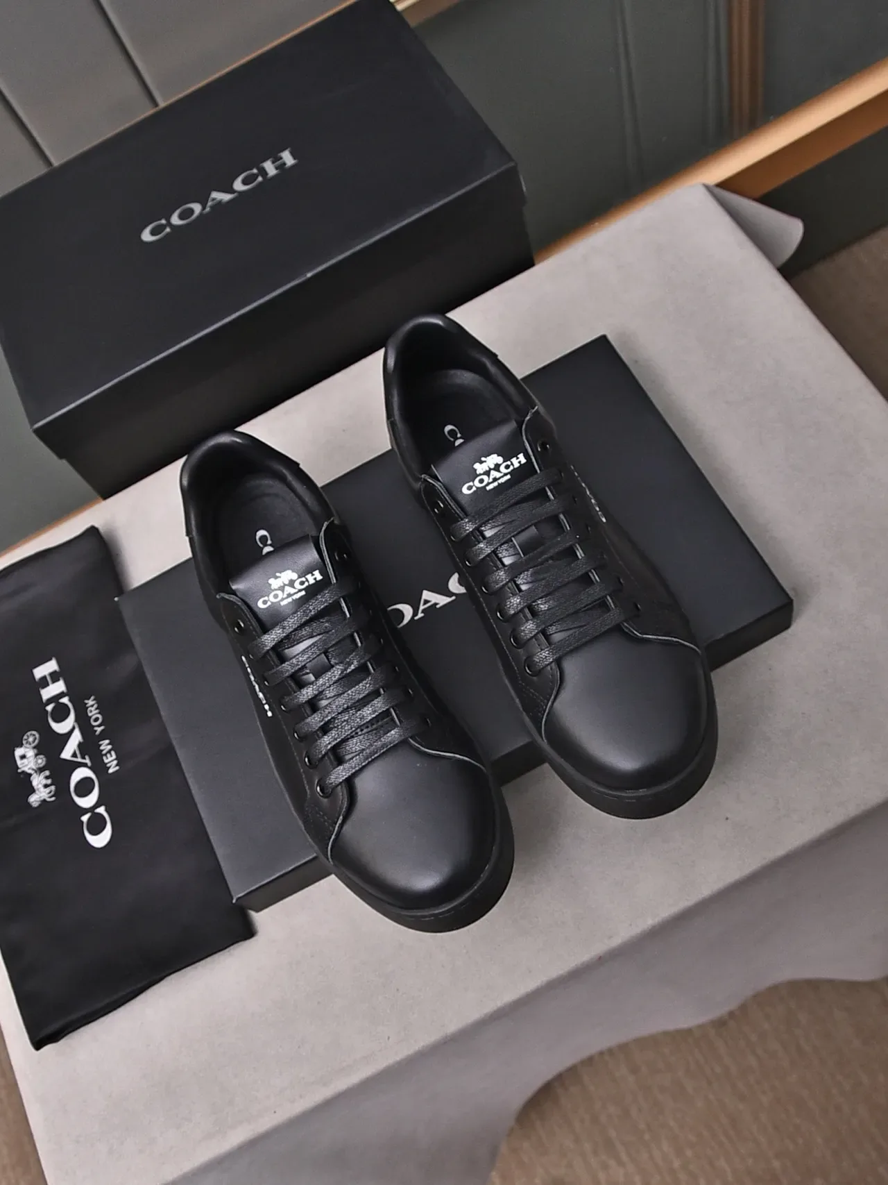 Coach Black Leather Lifestyle Sneakers 3