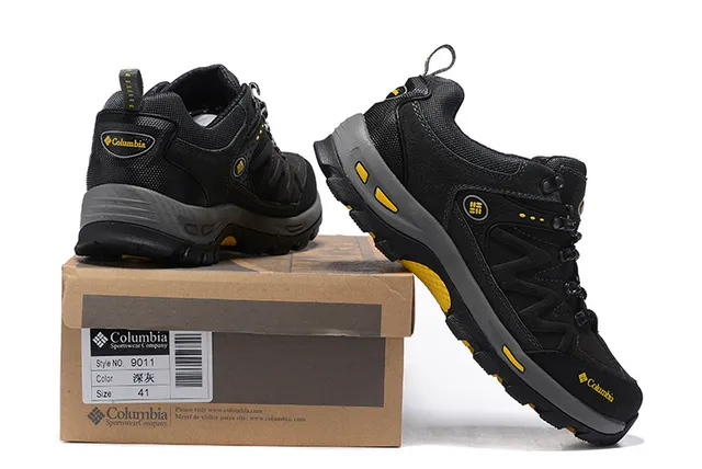 Columbia Army Green Yellow Mid-Cut Boot Olive And Black Upper Hiking Boots 23